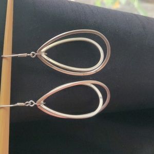 Sterling silver teardrop hoop earrings